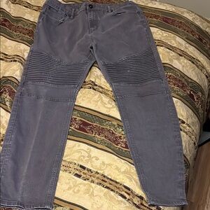 🔥RETRO MENS MOTO SKINNY GREY JEANS